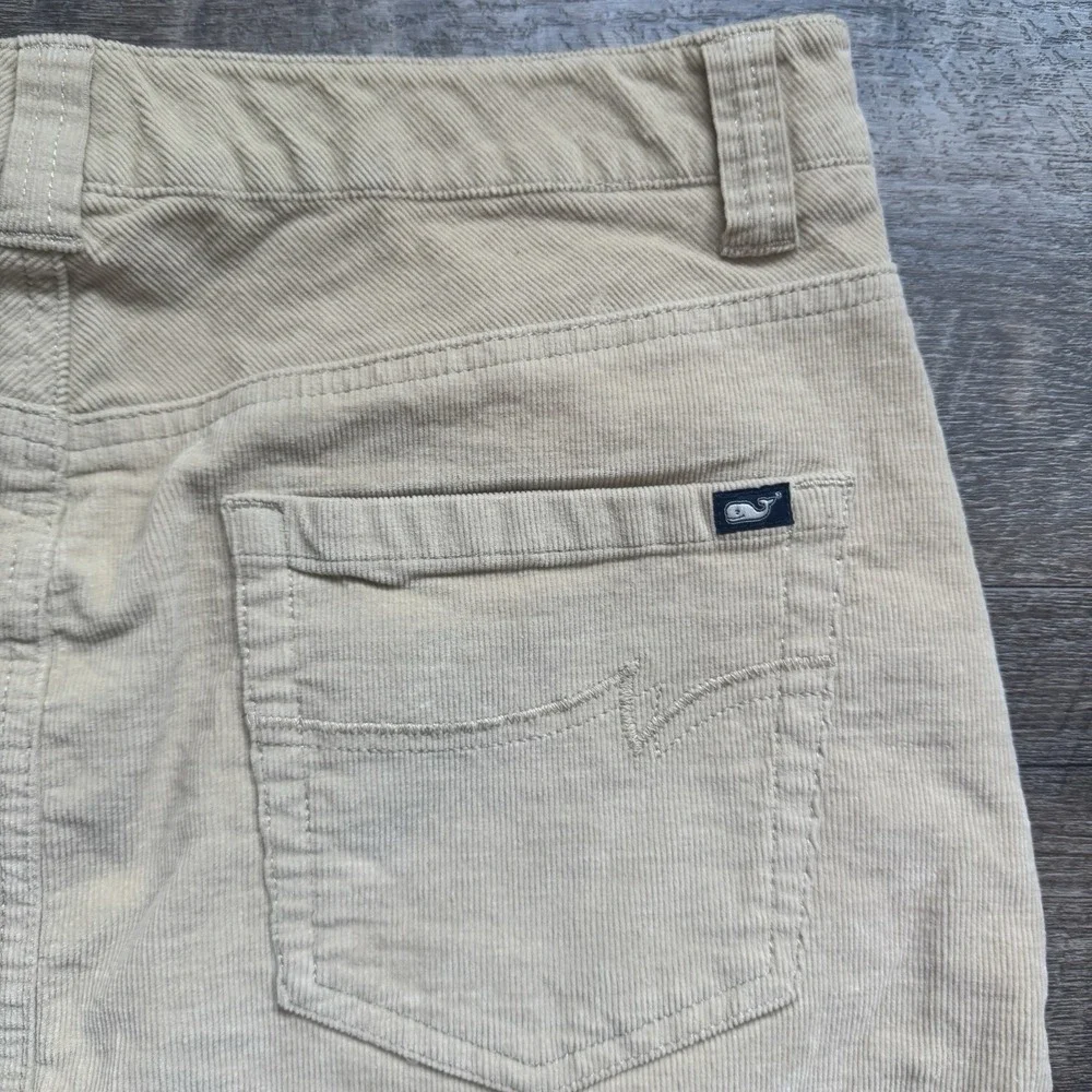 Vineyard Vines Corduroy Skirt Pockets Beige Womens Sz  8 Cotton‎ Spandex Stretch